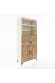 Hyperion Dolap 4 Raflı 2 Çekmeceli 2 Kapaklı 88x44x195 Aytaşı-Çam