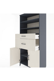 Hyperion Dolap 4 Raflı 2 Çekmeceli 2 Kapaklı 88x44x195 Antrasit-Aytaşı