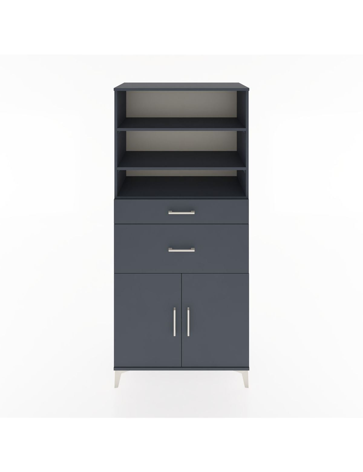 Hyperion Dolap 4 Raflı 2 Çekmeceli 2 Kapaklı 88x44x195 Antrasit-Antrasit