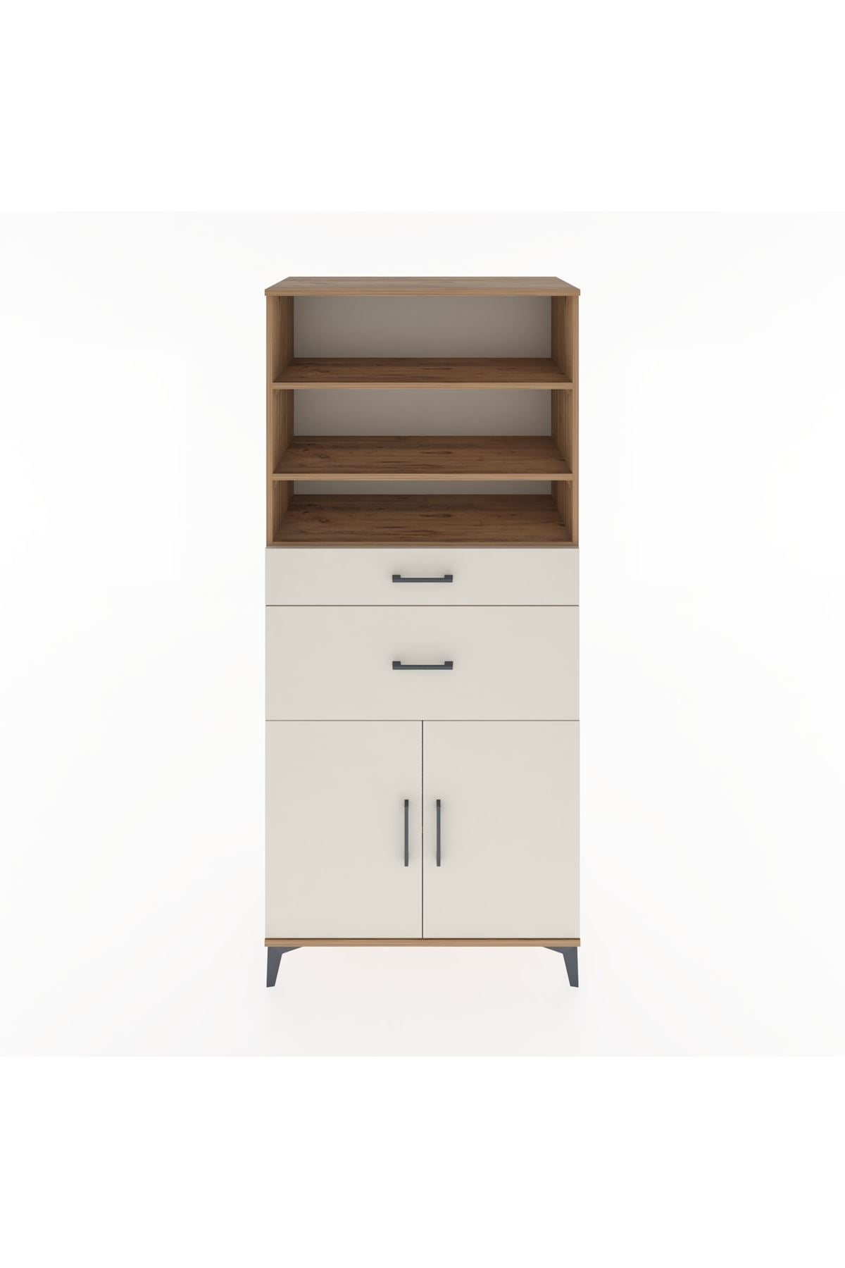 Hyperion Dolap 4 Raflı 2 Çekmeceli 2 Kapaklı 88x44x195 Çam-Aytaşı