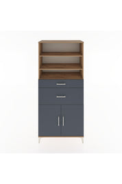 Hyperion Dolap 4 Raflı 2 Çekmeceli 2 Kapaklı 88x44x195 Çam-Antrasit