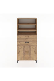 Hyperion Dolap 4 Raflı 2 Çekmeceli 2 Kapaklı 88x44x195 Çam-Çam