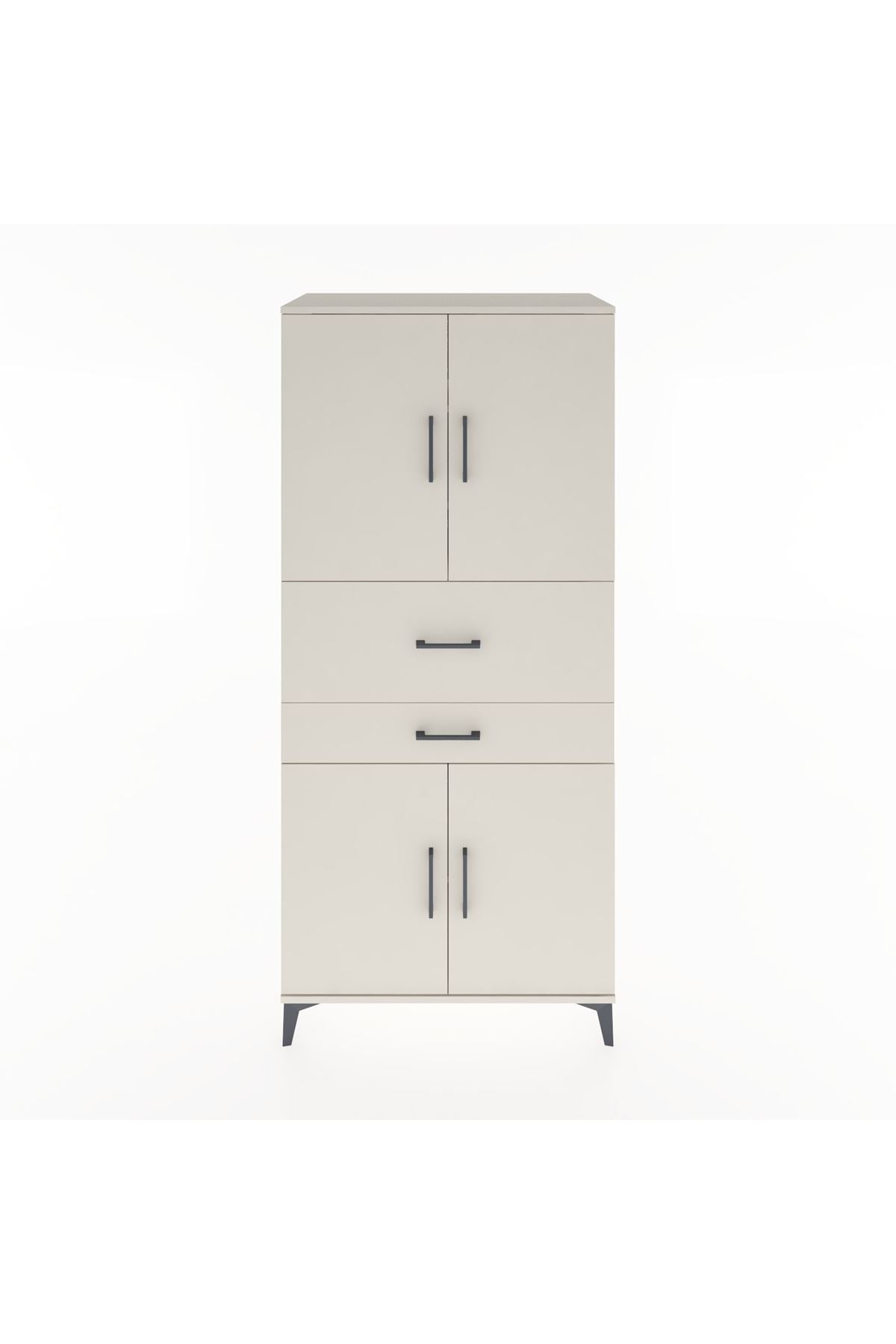 Hyperion Dolap 4 Raflı 2 Çekmeceli 4 Kapaklı 88x44x195 Aytaşı-Aytaşı