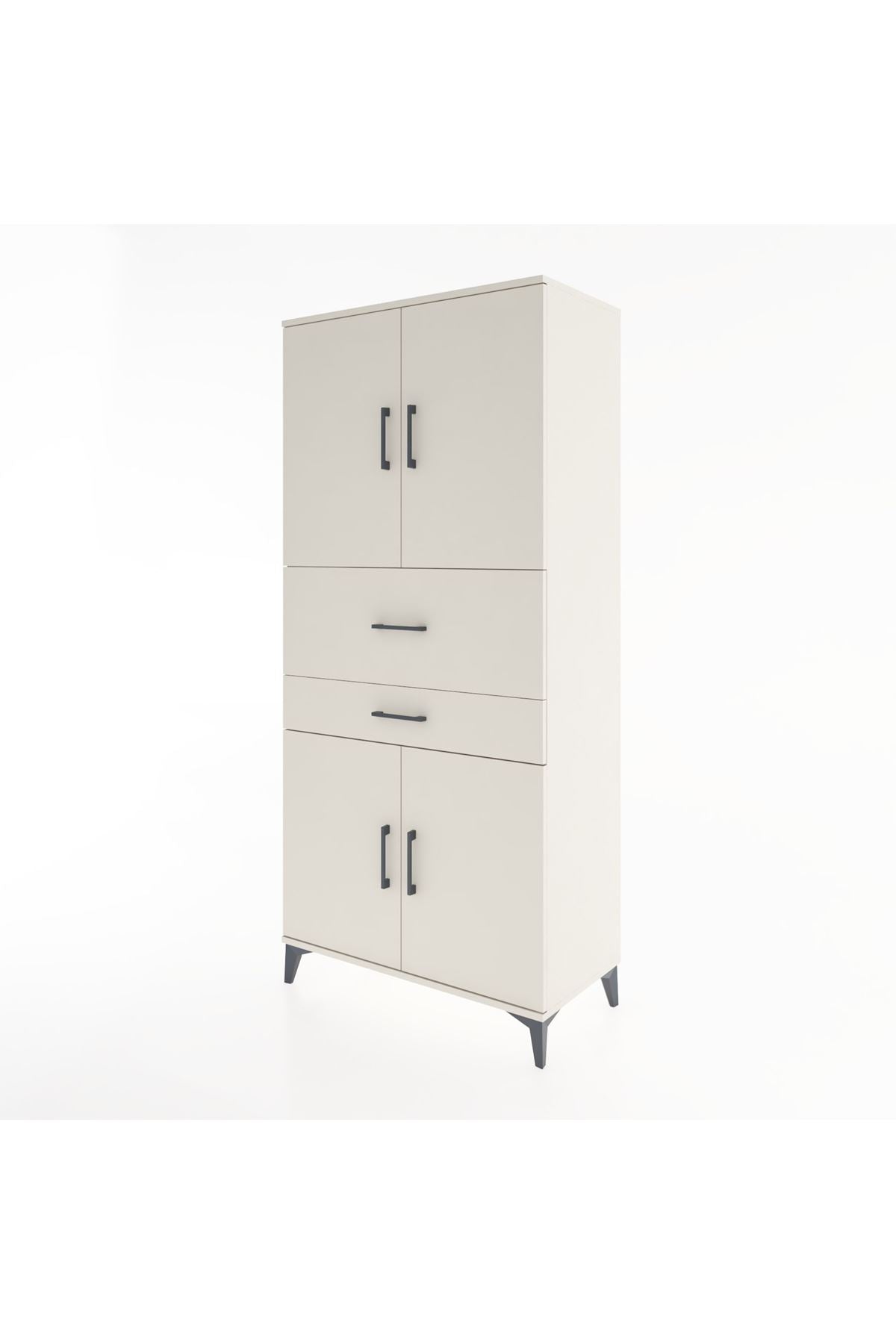 Hyperion Dolap 4 Raflı 2 Çekmeceli 4 Kapaklı 88x44x195 Aytaşı-Aytaşı