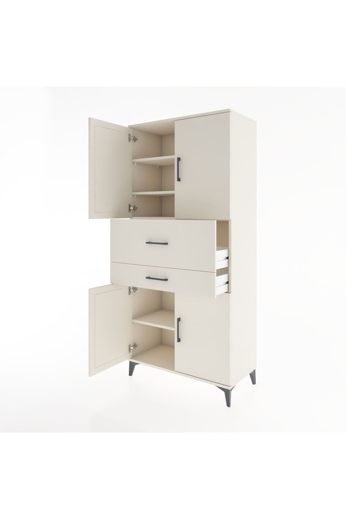 Hyperion Dolap 4 Raflı 2 Çekmeceli 4 Kapaklı 88x44x195 Aytaşı-Aytaşı