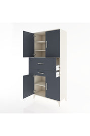 Hyperion Dolap 4 Raflı 2 Çekmeceli 4 Kapaklı 88x44x195 Aytaşı-Antrasit