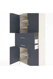 Hyperion Dolap 4 Raflı 2 Çekmeceli 4 Kapaklı 88x44x195 Aytaşı-Antrasit