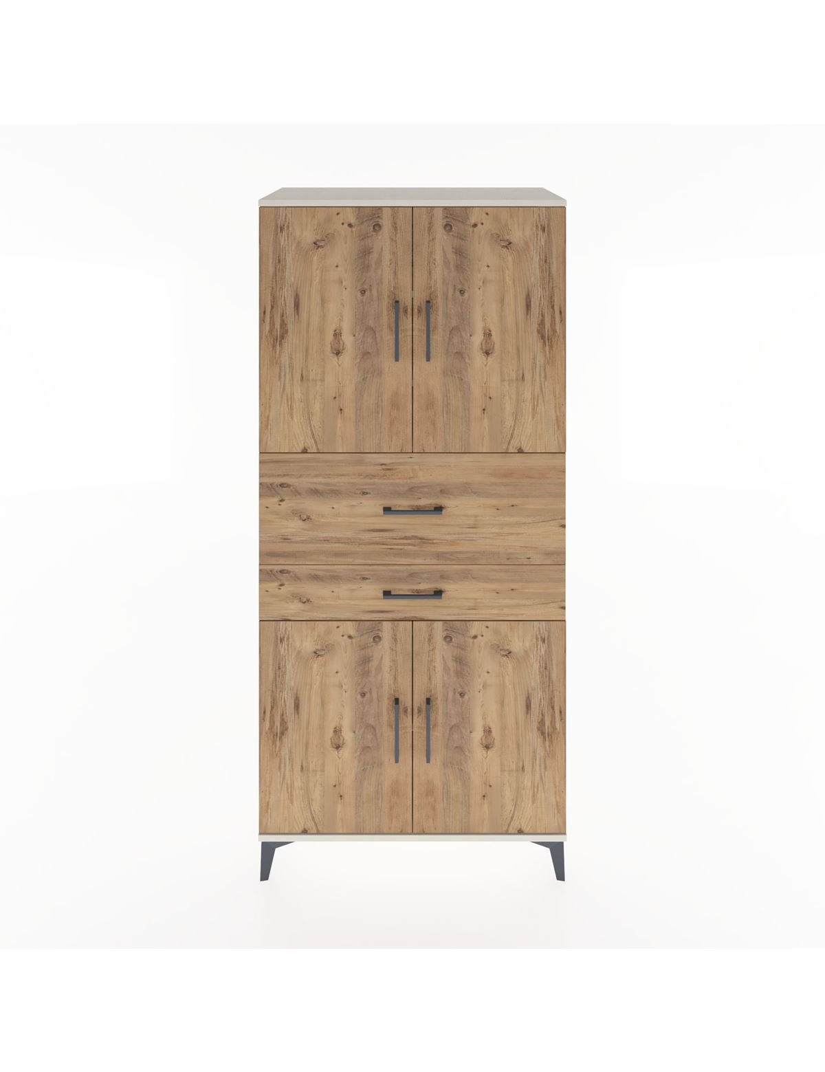 Hyperion Dolap 4 Raflı 2 Çekmeceli 4 Kapaklı 88x44x195 Aytaşı-Çam