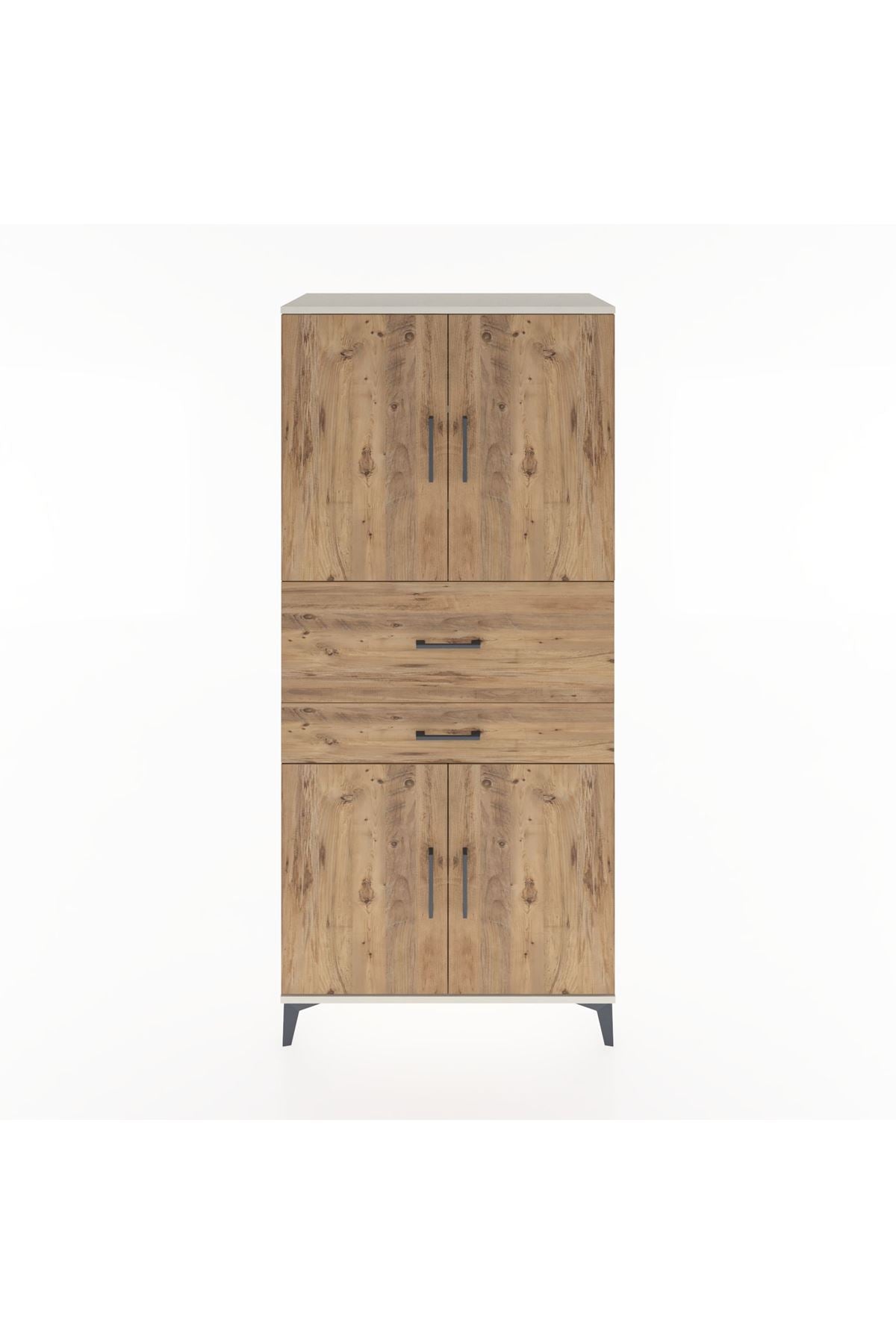 Hyperion Dolap 4 Raflı 2 Çekmeceli 4 Kapaklı 88x44x195 Aytaşı-Çam