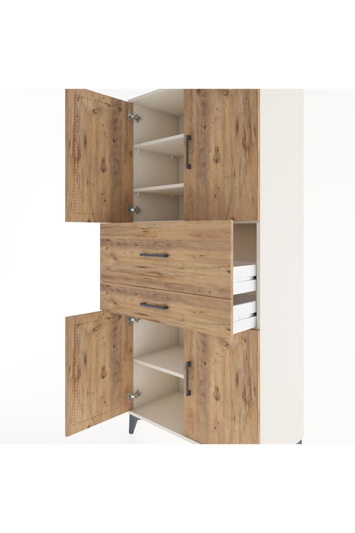 Hyperion Dolap 4 Raflı 2 Çekmeceli 4 Kapaklı 88x44x195 Aytaşı-Çam