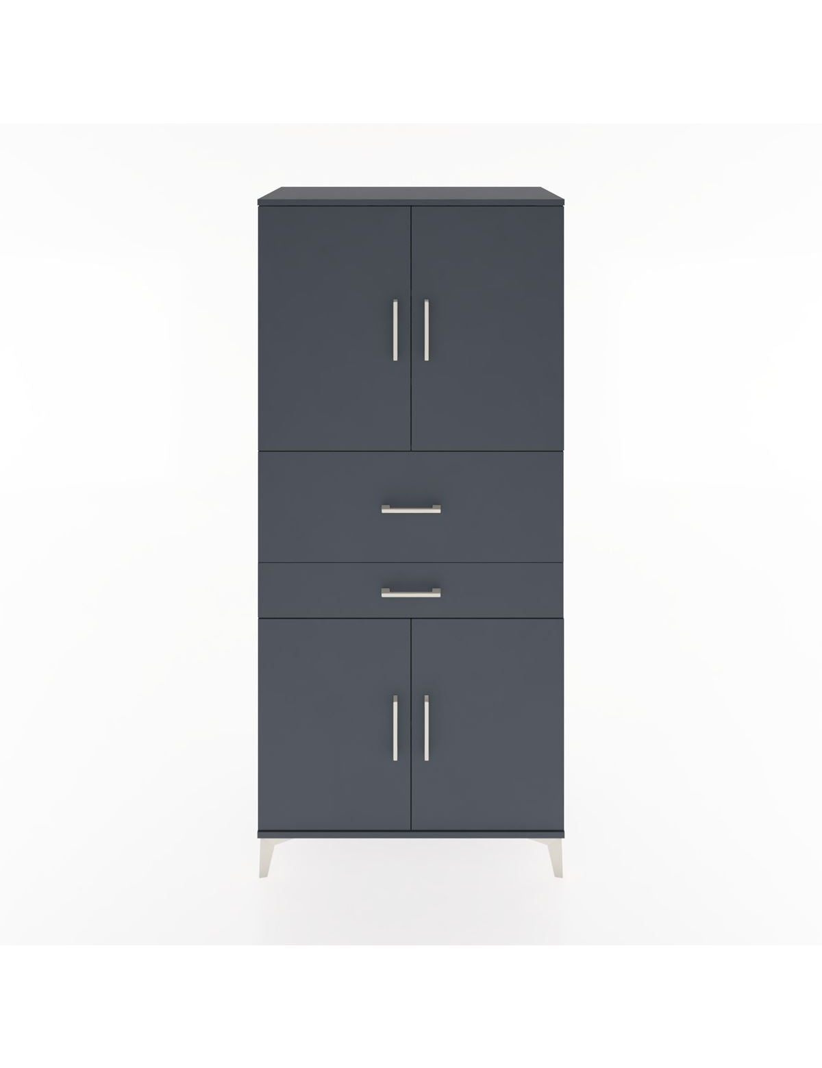 Hyperion Dolap 4 Raflı 2 Çekmeceli 4 Kapaklı 88x44x195 Antrasit-Antrasit