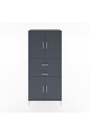 Hyperion Dolap 4 Raflı 2 Çekmeceli 4 Kapaklı 88x44x195 Antrasit-Antrasit