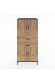 Hyperion Dolap 4 Raflı 2 Çekmeceli 4 Kapaklı 88x44x195 Antrasit-Çam