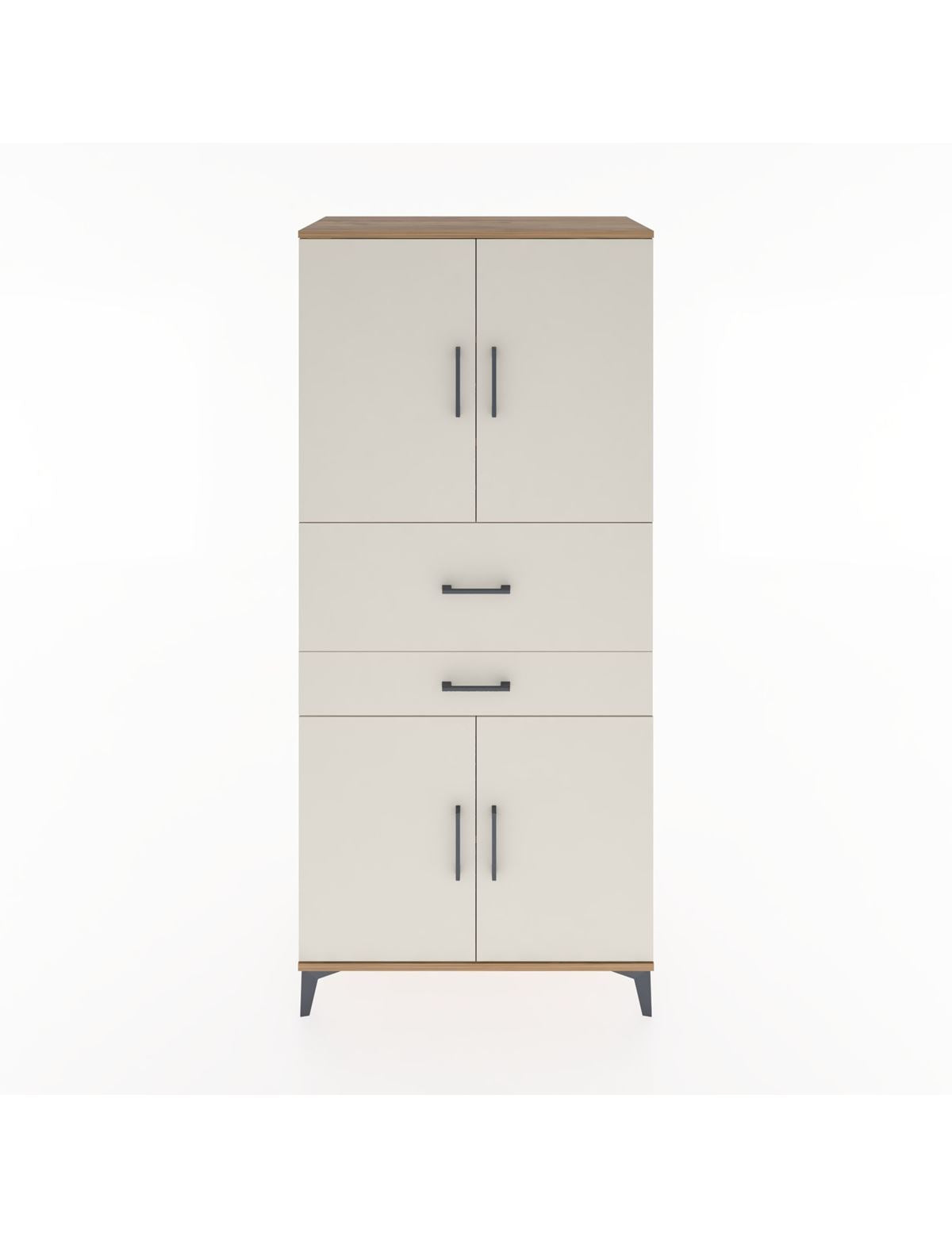 Hyperion Dolap 4 Raflı 2 Çekmeceli 4 Kapaklı 88x44x195 Çam-Aytaşı