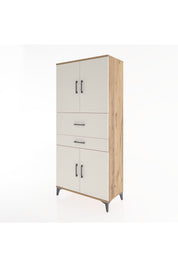 Hyperion Dolap 4 Raflı 2 Çekmeceli 4 Kapaklı 88x44x195 Çam-Aytaşı
