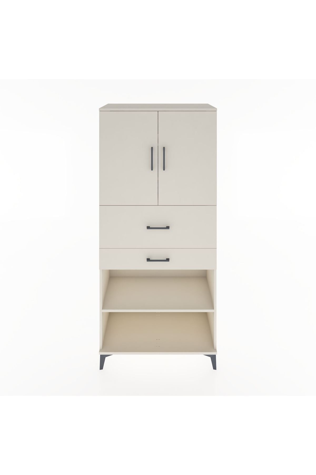 Hyperion Dolap 4 Raflı 2 Çekmeceli 2 Kapaklı 88x44x195 Aytaşı-Aytaşı