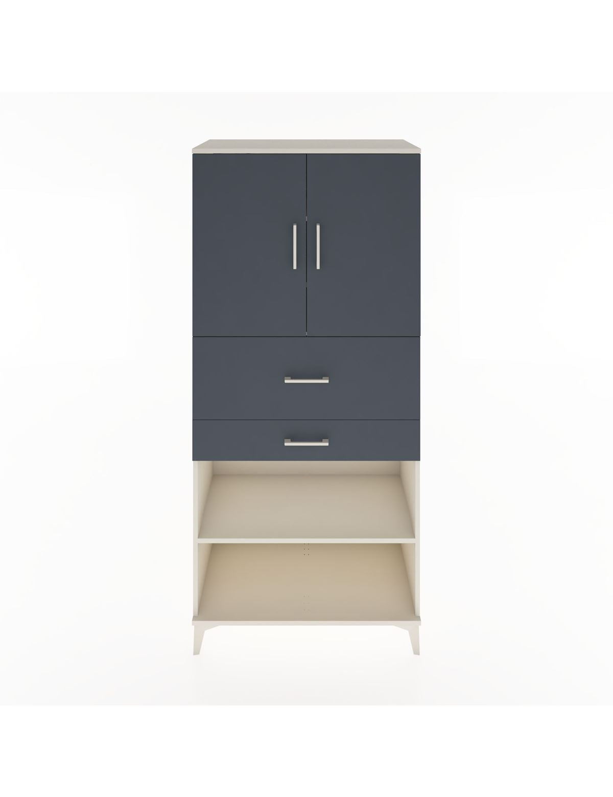 Hyperion Dolap 4 Raflı 2 Çekmeceli 2 Kapaklı 88x44x195 Aytaşı-Antrasit