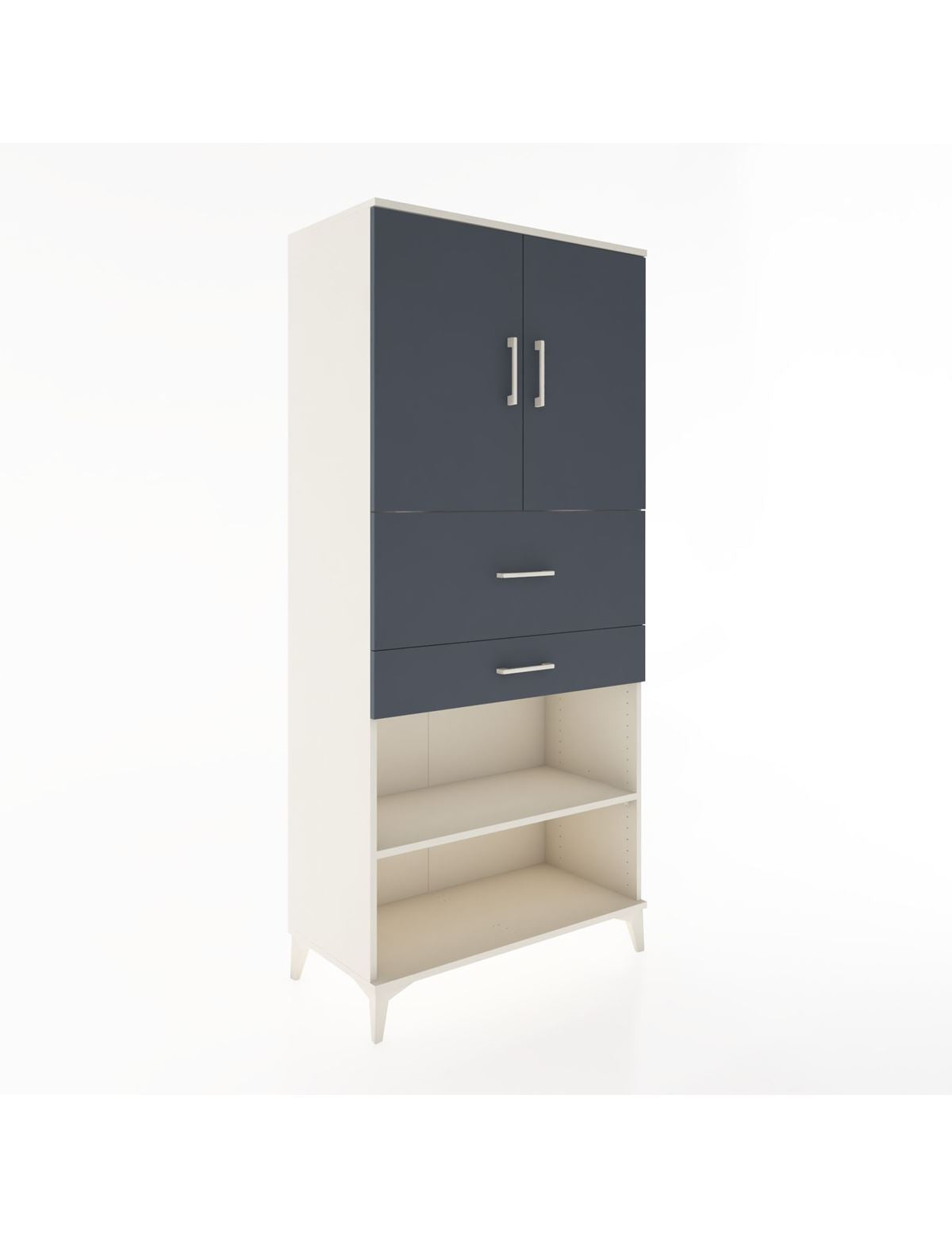 Hyperion Dolap 4 Raflı 2 Çekmeceli 2 Kapaklı 88x44x195 Aytaşı-Antrasit