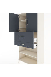 Hyperion Dolap 4 Raflı 2 Çekmeceli 2 Kapaklı 88x44x195 Aytaşı-Antrasit