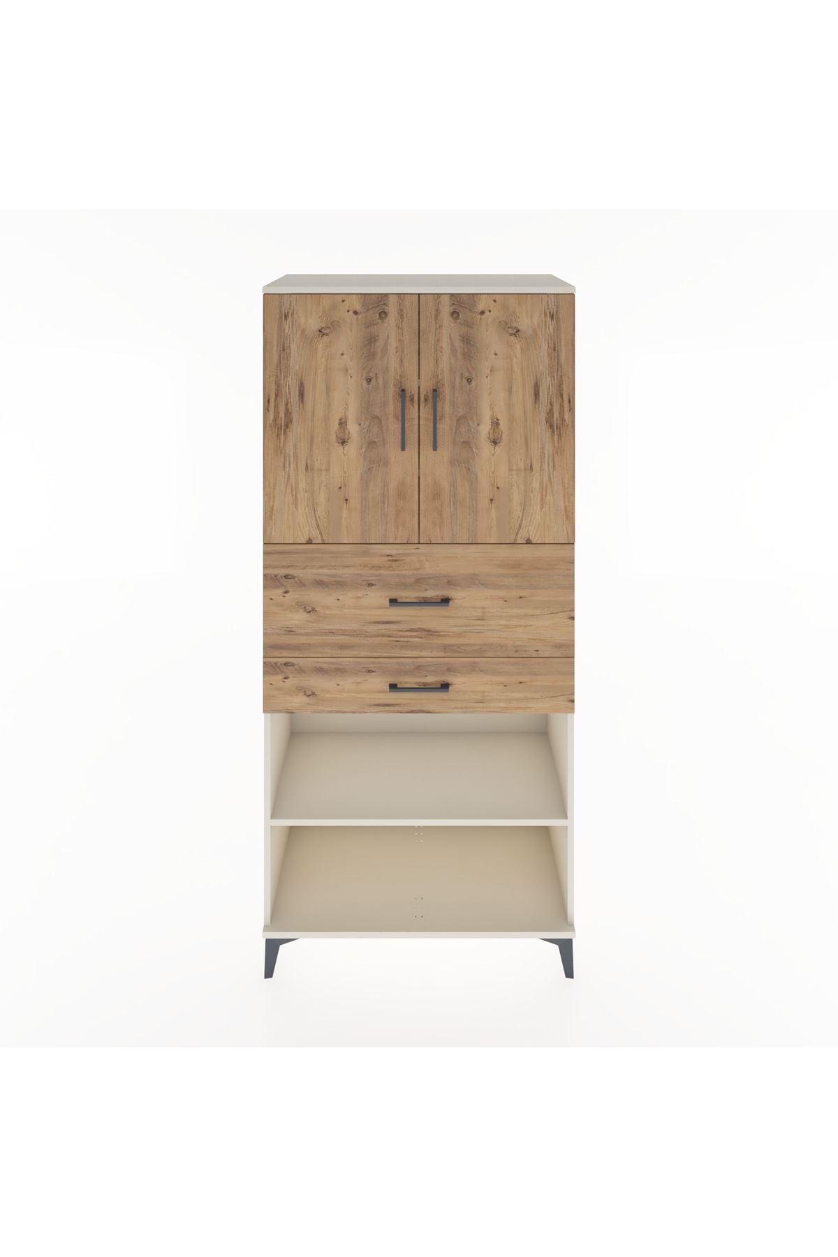 Hyperion Dolap 4 Raflı 2 Çekmeceli 2 Kapaklı 88x44x195 Aytaşı-Çam