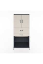 Hyperion Dolap 4 Raflı 2 Çekmeceli 2 Kapaklı 88x44x195 Antrasit-Aytaşı