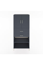 Hyperion Dolap 4 Raflı 2 Çekmeceli 2 Kapaklı 88x44x195 Antrasit-Antrasit