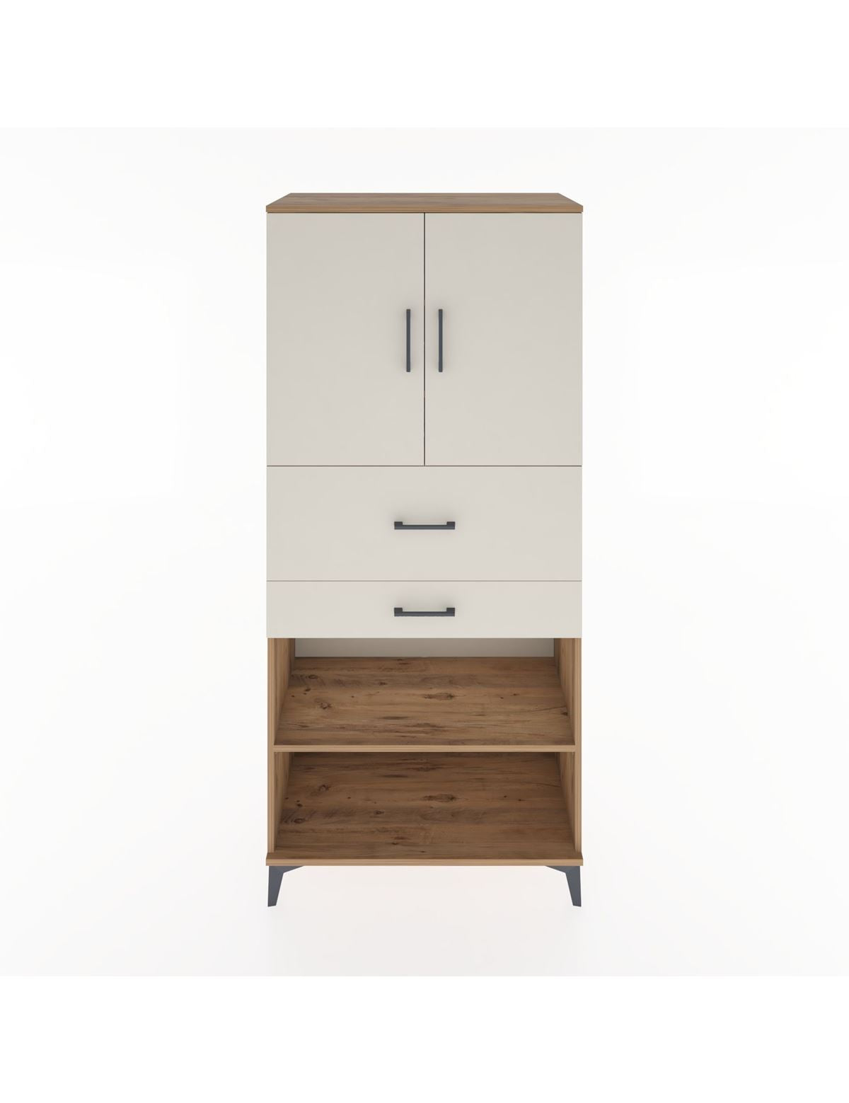 Hyperion Dolap 4 Raflı 2 Çekmeceli 2 Kapaklı 88x44x195 Çam-Aytaşı