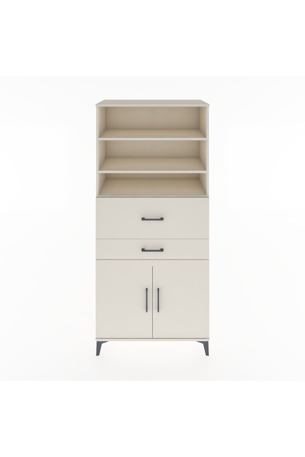 Hyperion Dolap 4 Raflı 2 Çekmeceli 2 Kapaklı 88x44x195 Aytaşı-Aytaşı