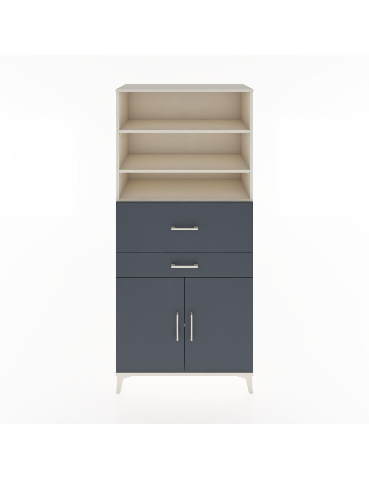 Hyperion Dolap 4 Raflı 2 Çekmeceli 2 Kapaklı 88x44x195 Aytaşı-Antrasit