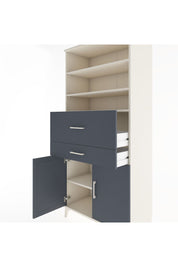 Hyperion Dolap 4 Raflı 2 Çekmeceli 2 Kapaklı 88x44x195 Aytaşı-Antrasit