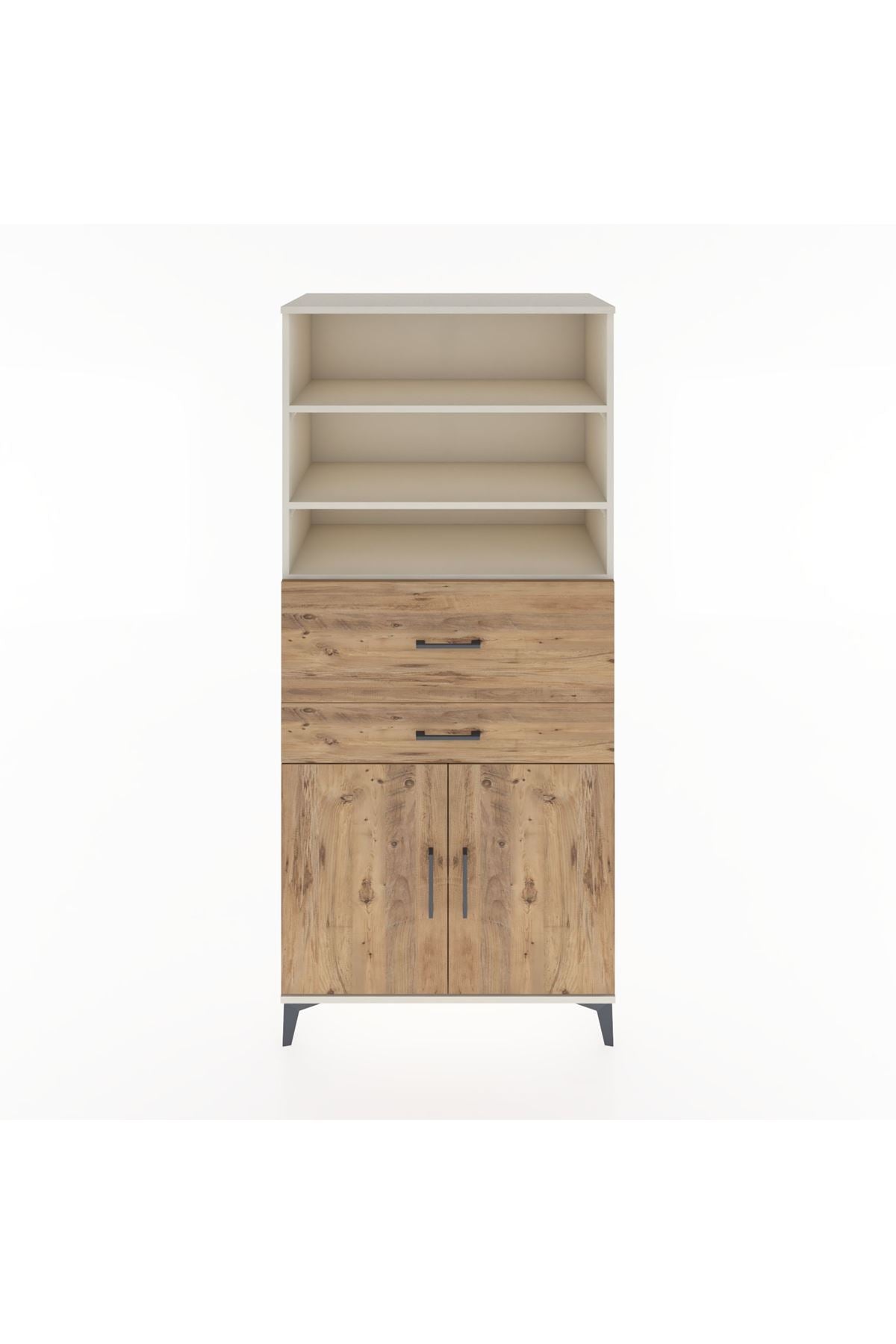 Hyperion Dolap 4 Raflı 2 Çekmeceli 2 Kapaklı 88x44x195 Aytaşı-Çam