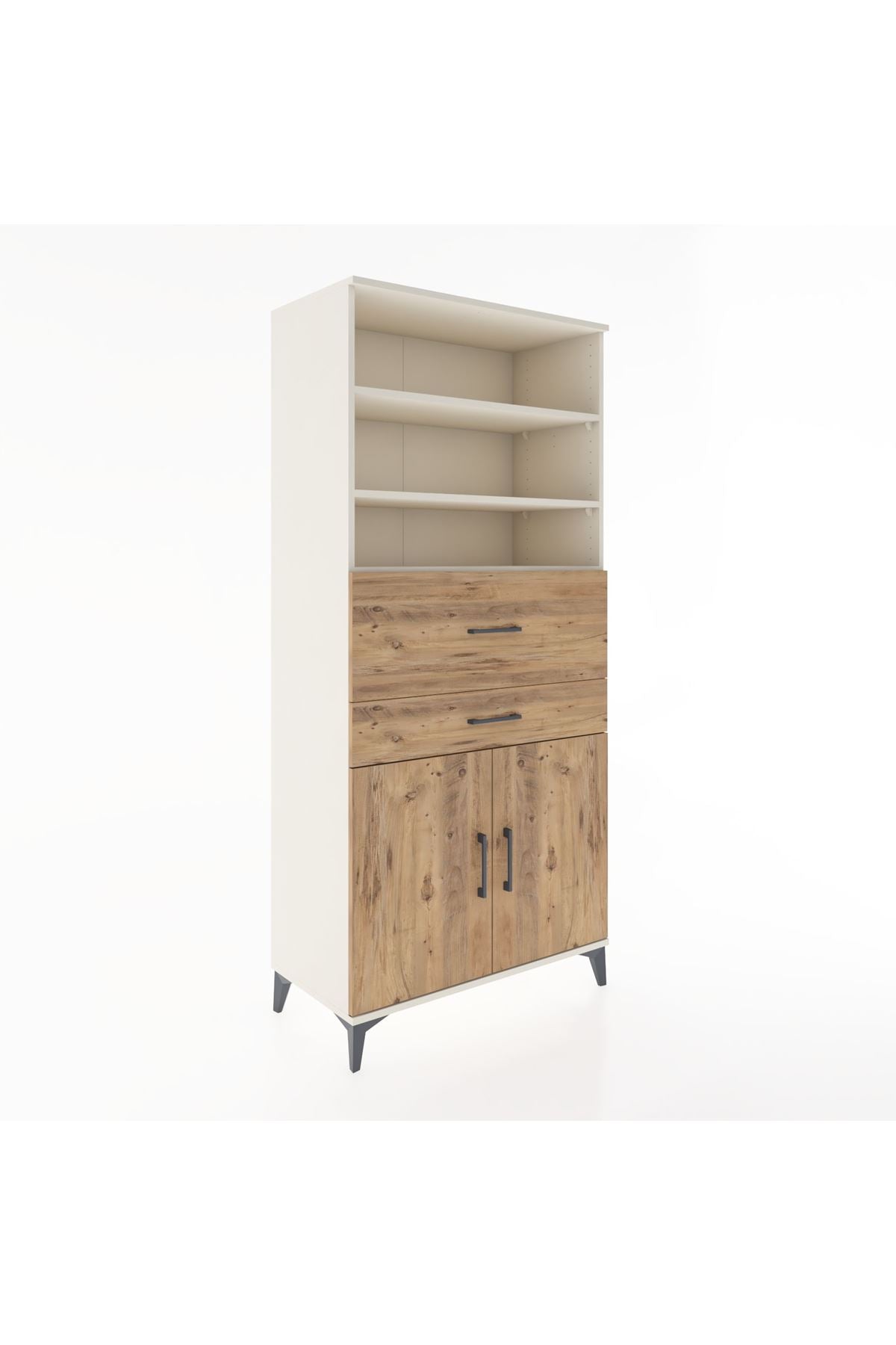 Hyperion Dolap 4 Raflı 2 Çekmeceli 2 Kapaklı 88x44x195 Aytaşı-Çam