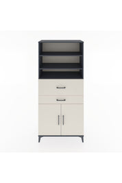 Hyperion Dolap 4 Raflı 2 Çekmeceli 2 Kapaklı 88x44x195 Antrasit-Aytaşı