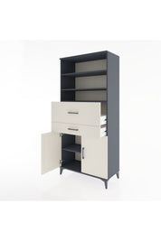 Hyperion Dolap 4 Raflı 2 Çekmeceli 2 Kapaklı 88x44x195 Antrasit-Aytaşı