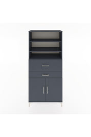 Hyperion Dolap 4 Raflı 2 Çekmeceli 2 Kapaklı 88x44x195 Antrasit-Antrasit