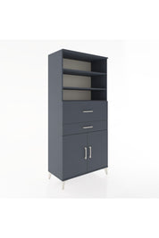 Hyperion Dolap 4 Raflı 2 Çekmeceli 2 Kapaklı 88x44x195 Antrasit-Antrasit