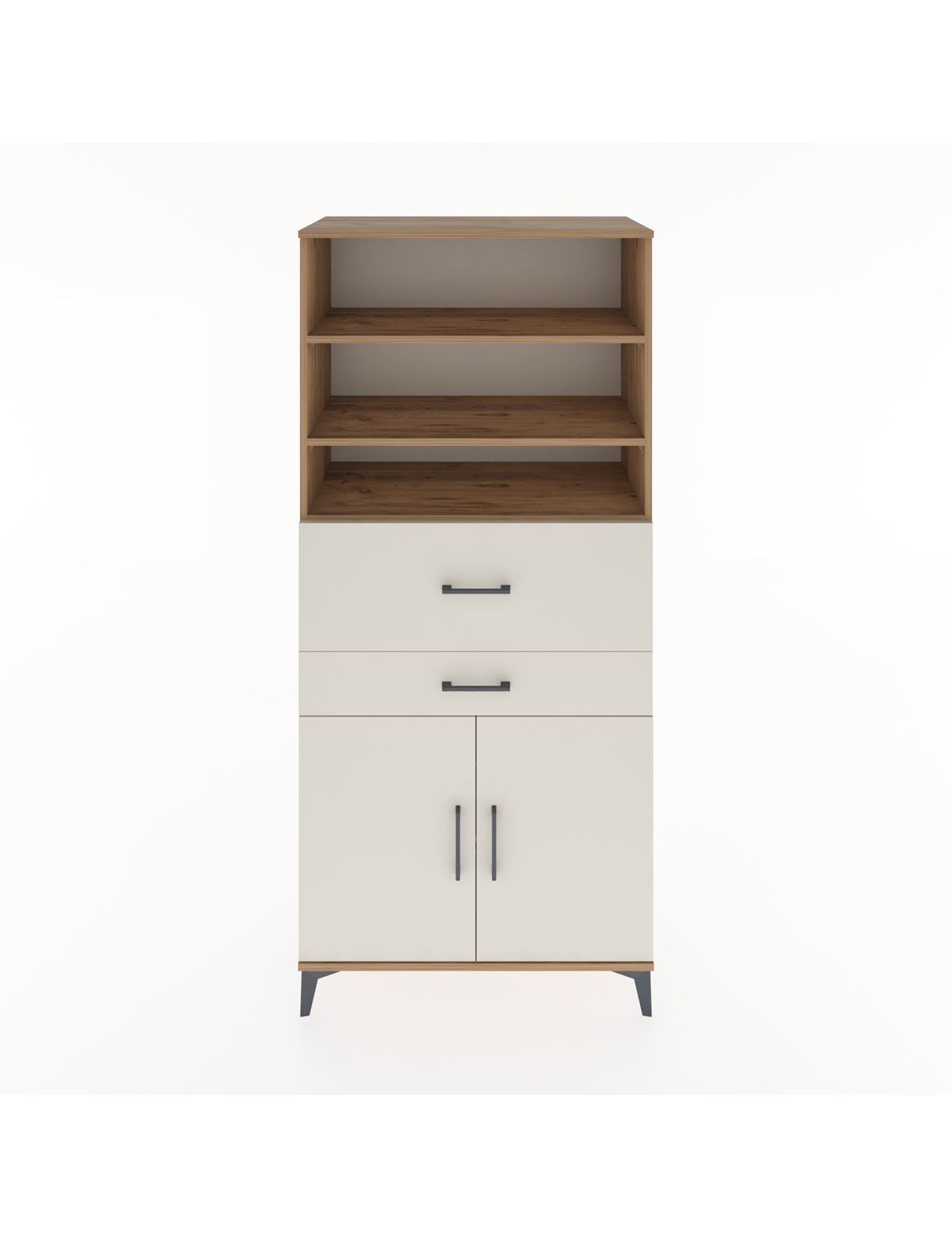 Hyperion Dolap 4 Raflı 2 Çekmeceli 2 Kapaklı 88x44x195 Çam-Aytaşı