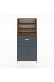 Hyperion Dolap 4 Raflı 2 Çekmeceli 2 Kapaklı 88x44x195 Çam-Antrasit