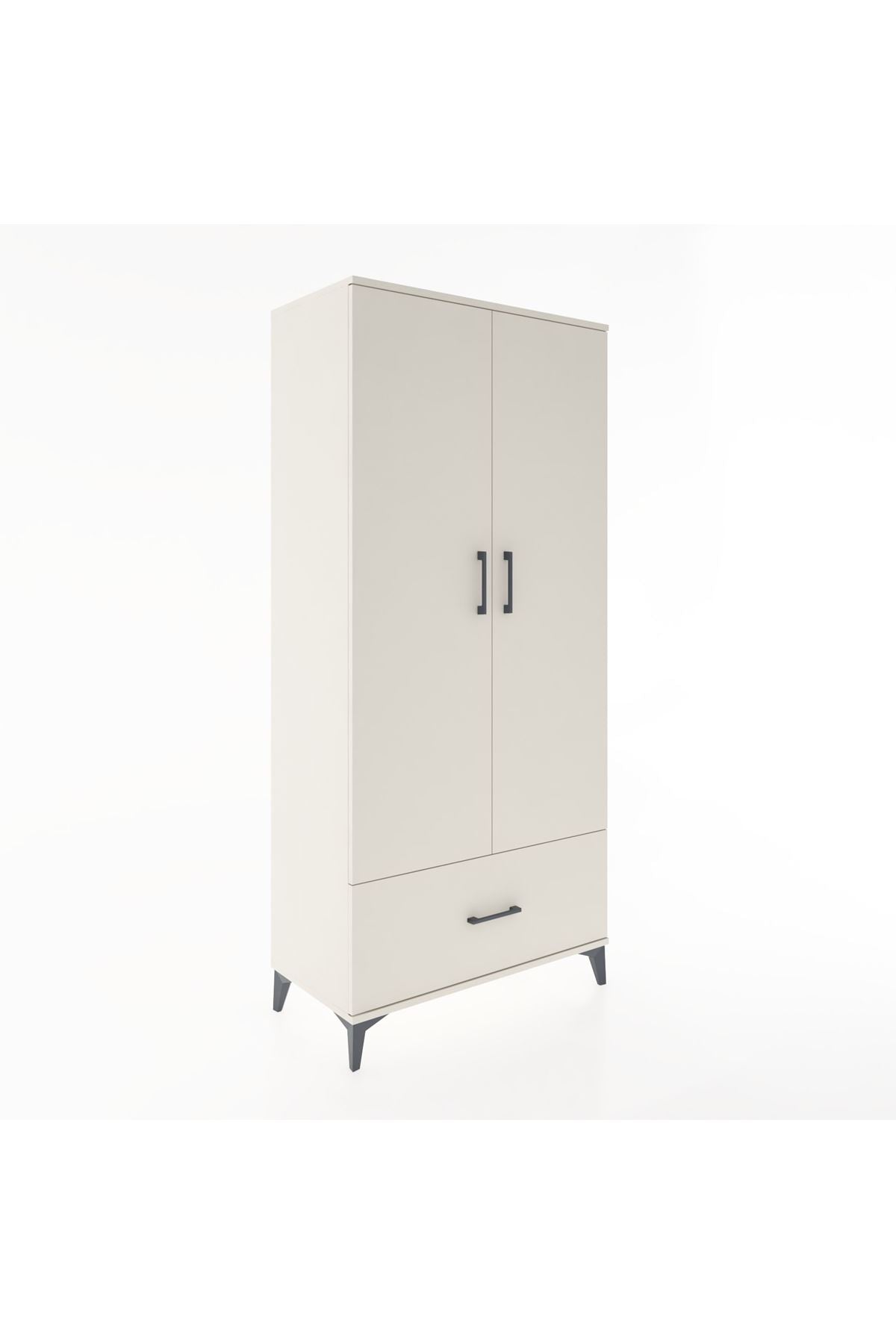 Hyperion Dolap 3 Raflı Tek Çekmeceli Tek Askılı 88x44x195 Aytaşı-Aytaşı