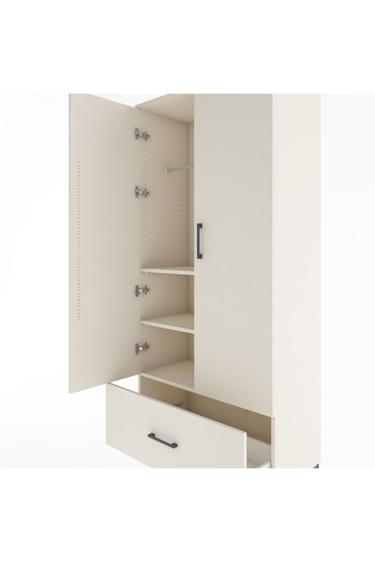 Hyperion Dolap 3 Raflı Tek Çekmeceli Tek Askılı 88x44x195 Aytaşı-Aytaşı