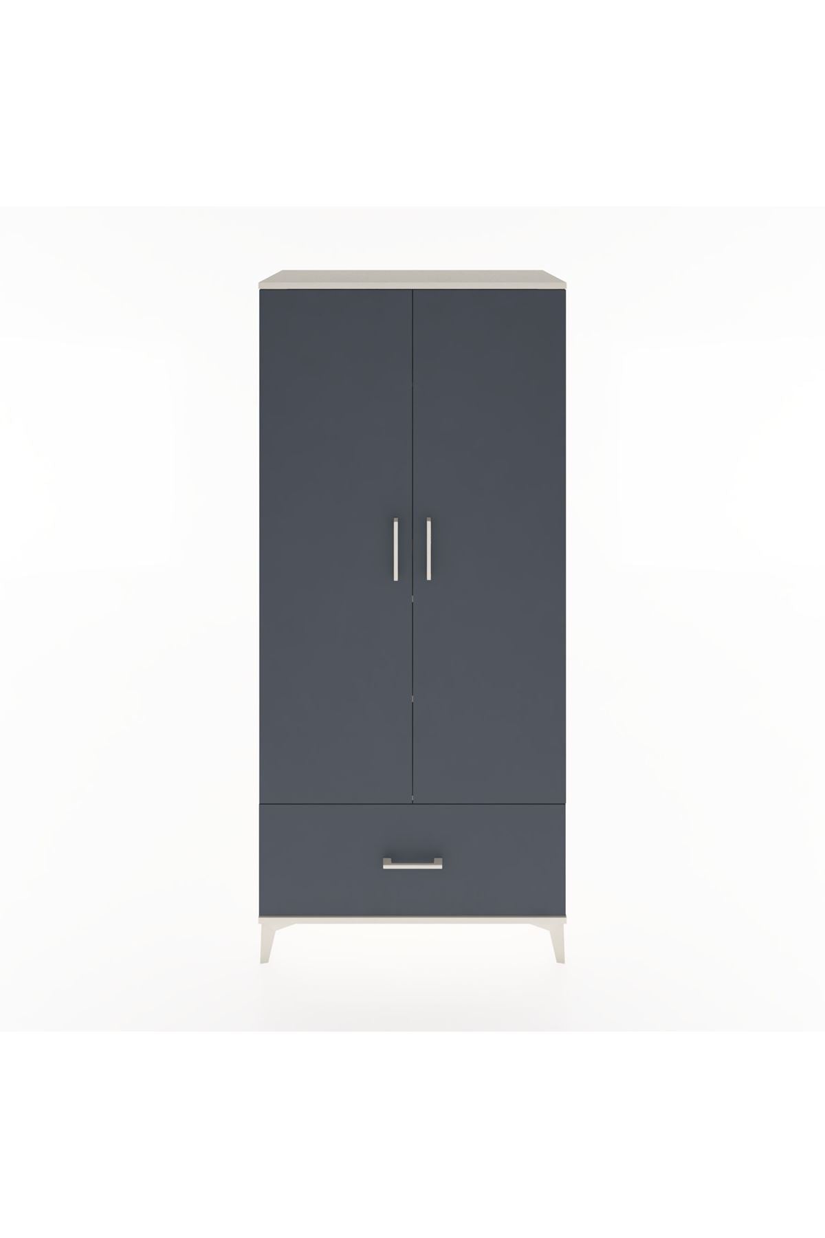 Hyperion Dolap 3 Raflı Tek Çekmeceli Tek Askılı 88x44x195 Aytaşı-Antrasit