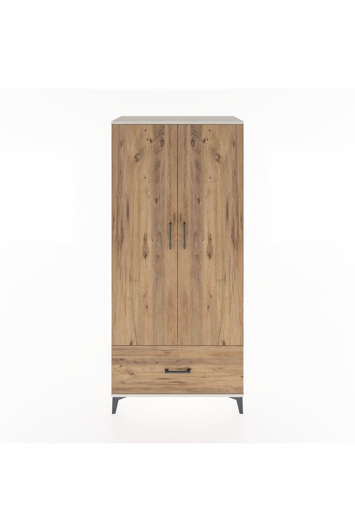 Hyperion Dolap 3 Raflı Tek Çekmeceli Tek Askılı 88x44x195 Aytaşı-Çam