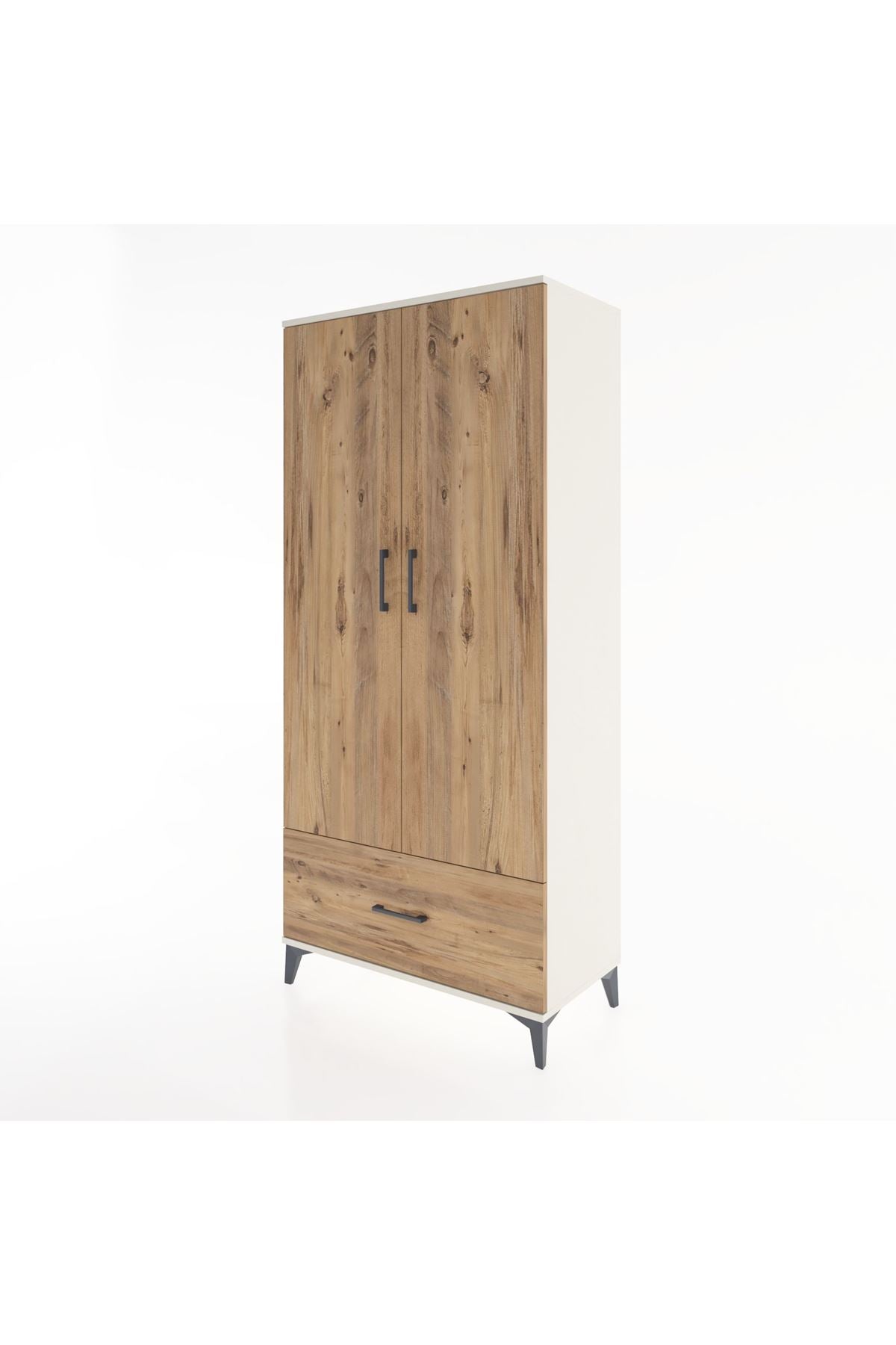 Hyperion Dolap 3 Raflı Tek Çekmeceli Tek Askılı 88x44x195 Aytaşı-Çam