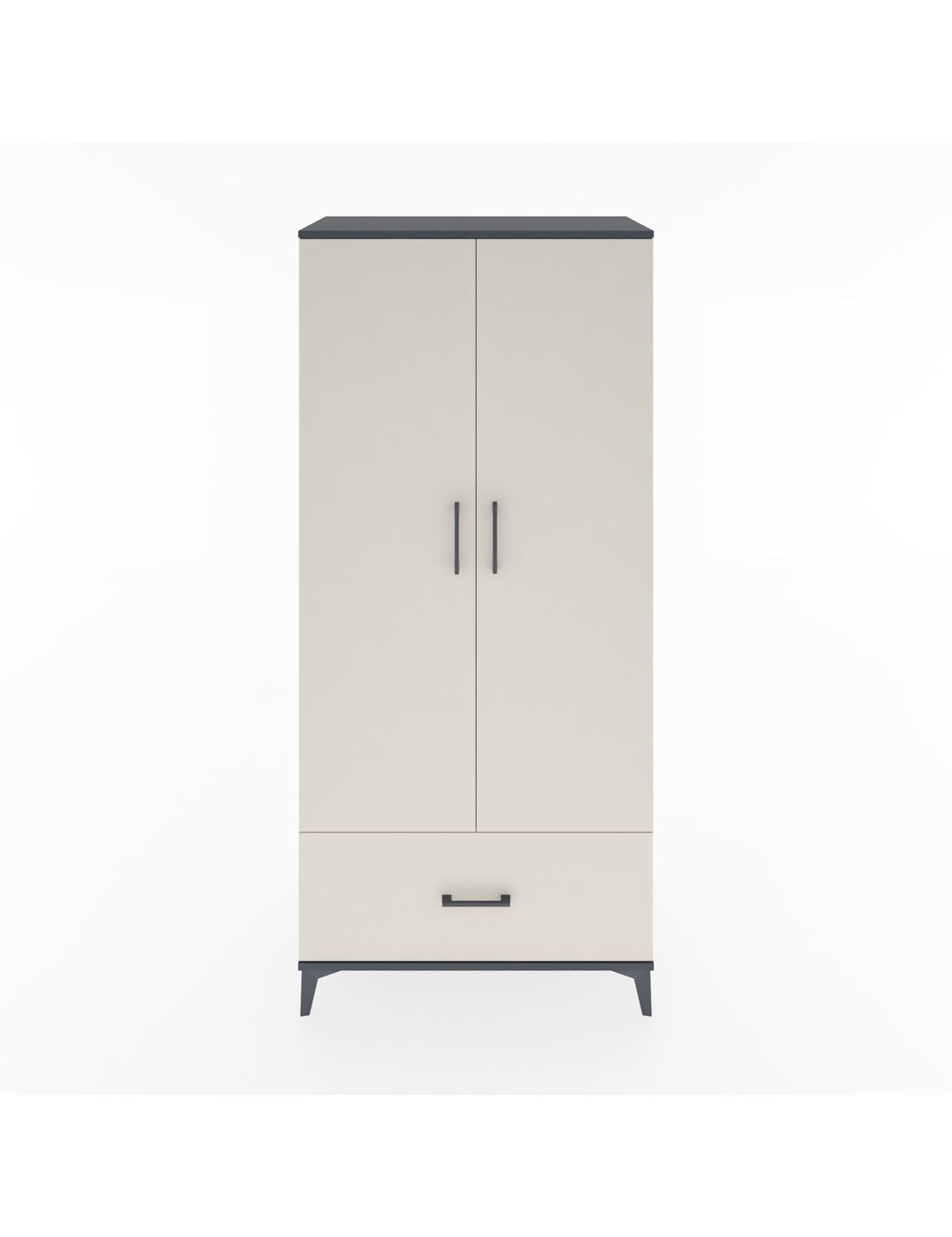 Hyperion Dolap 3 Raflı Tek Çekmeceli Tek Askılı 88x44x195 Antrasit-Aytaşı