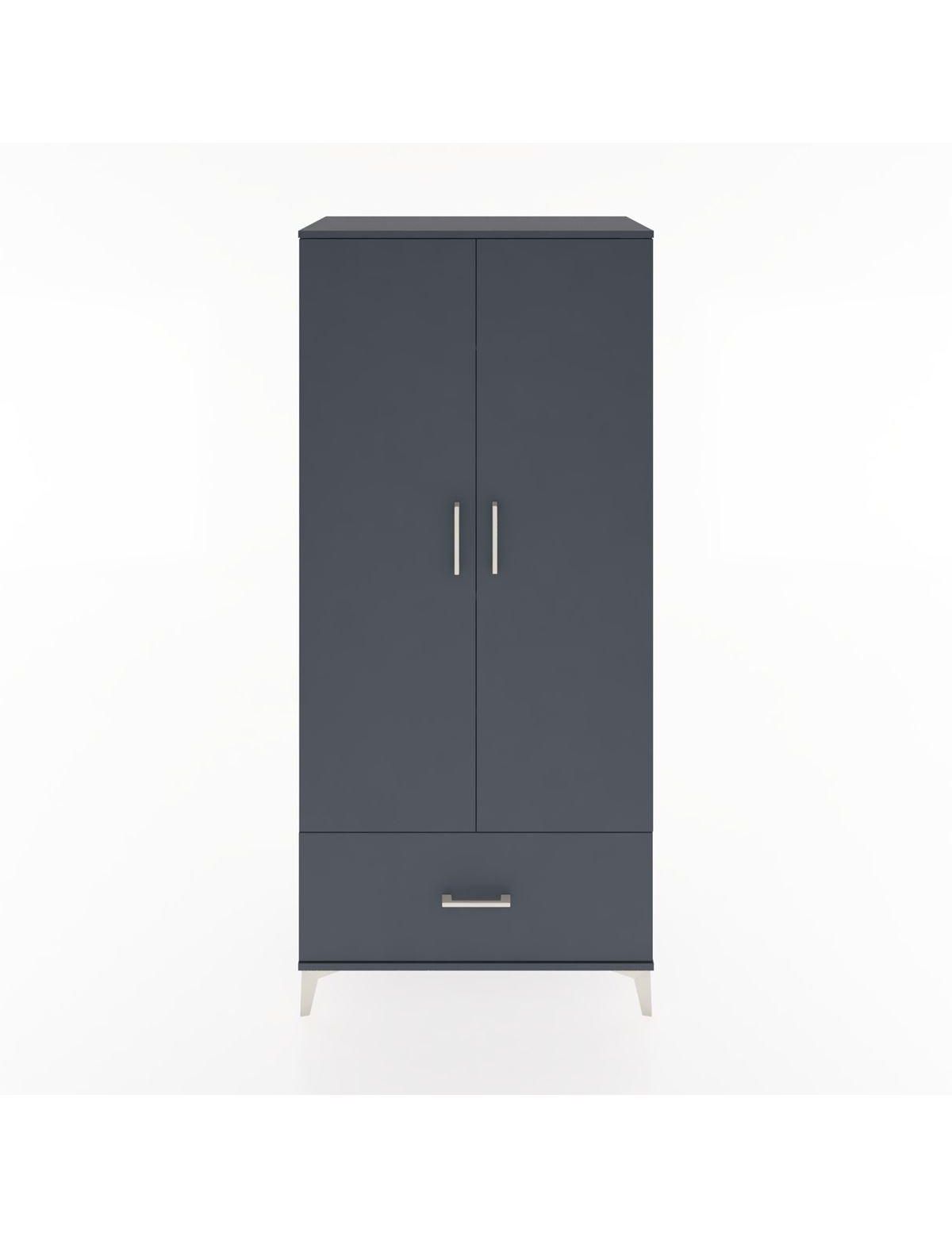 Hyperion Dolap 3 Raflı Tek Çekmeceli Tek Askılı 88x44x195 Antrasit-Antrasit