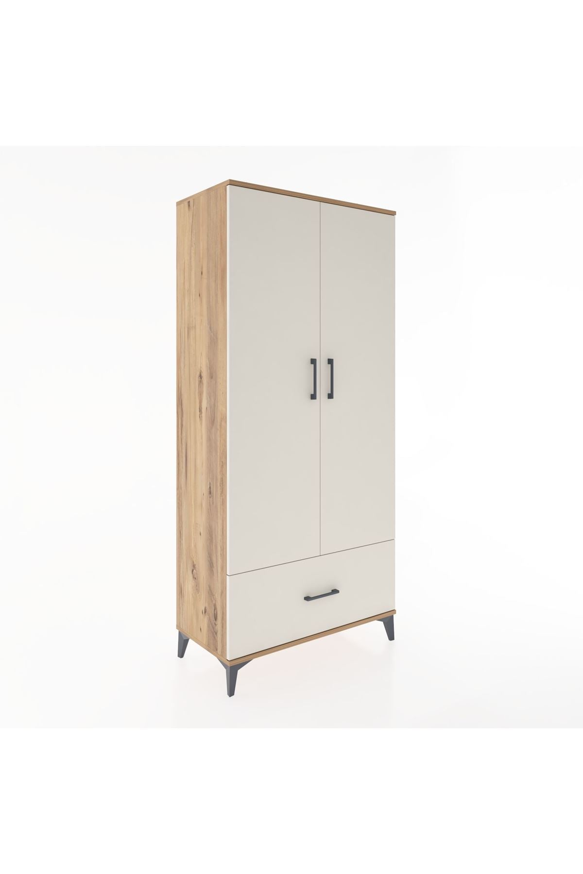 Hyperion Dolap 3 Raflı Tek Çekmeceli Tek Askılı 88x44x195 Çam-Aytaşı