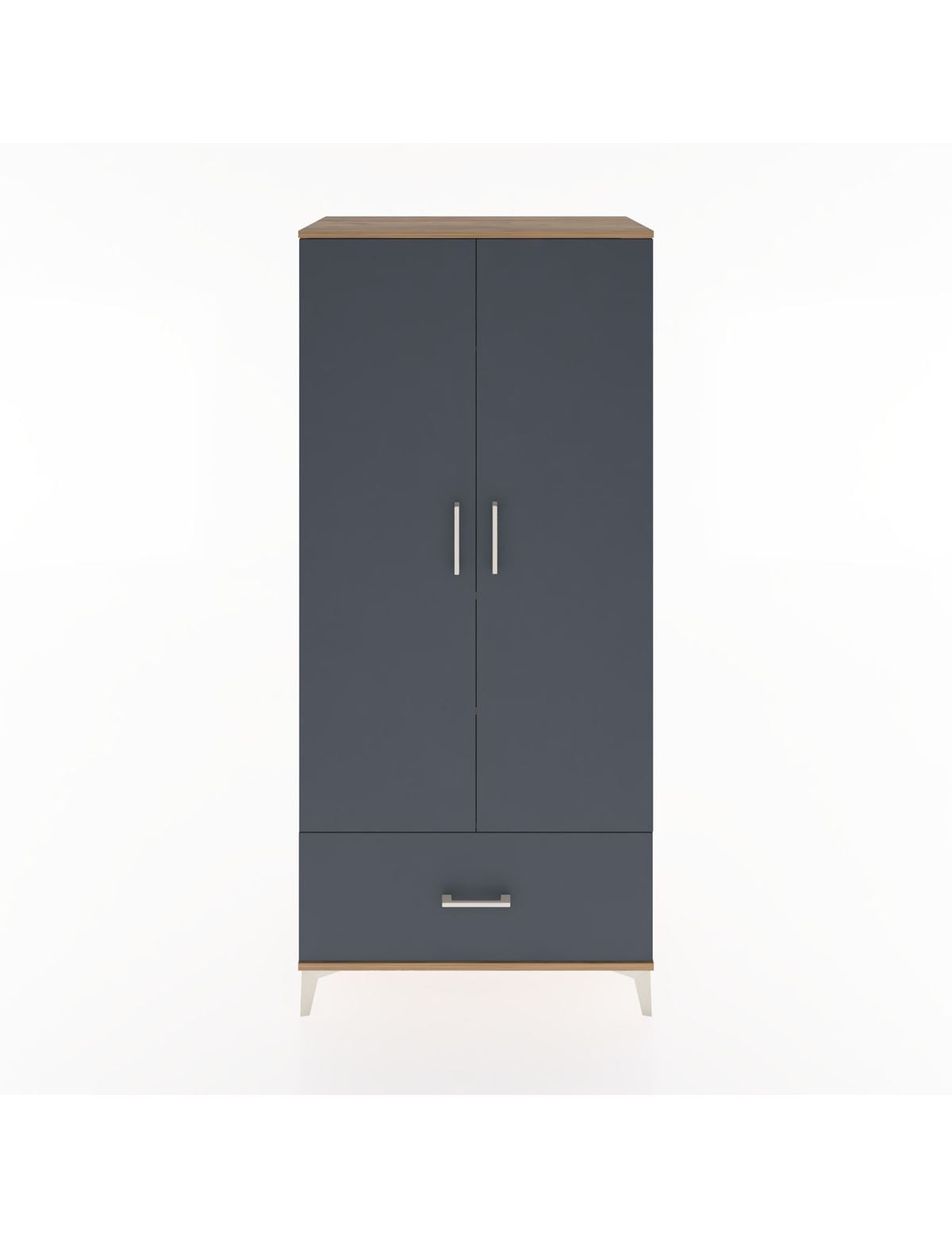 Hyperion Dolap 3 Raflı Tek Çekmeceli Tek Askılı 88x44x195 Çam-Antrasit