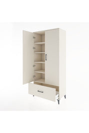 Hyperion Dolap 5 Raflı Tek Çekmeceli 2 Kapaklı 88x44x195 Aytaşı-Aytaşı