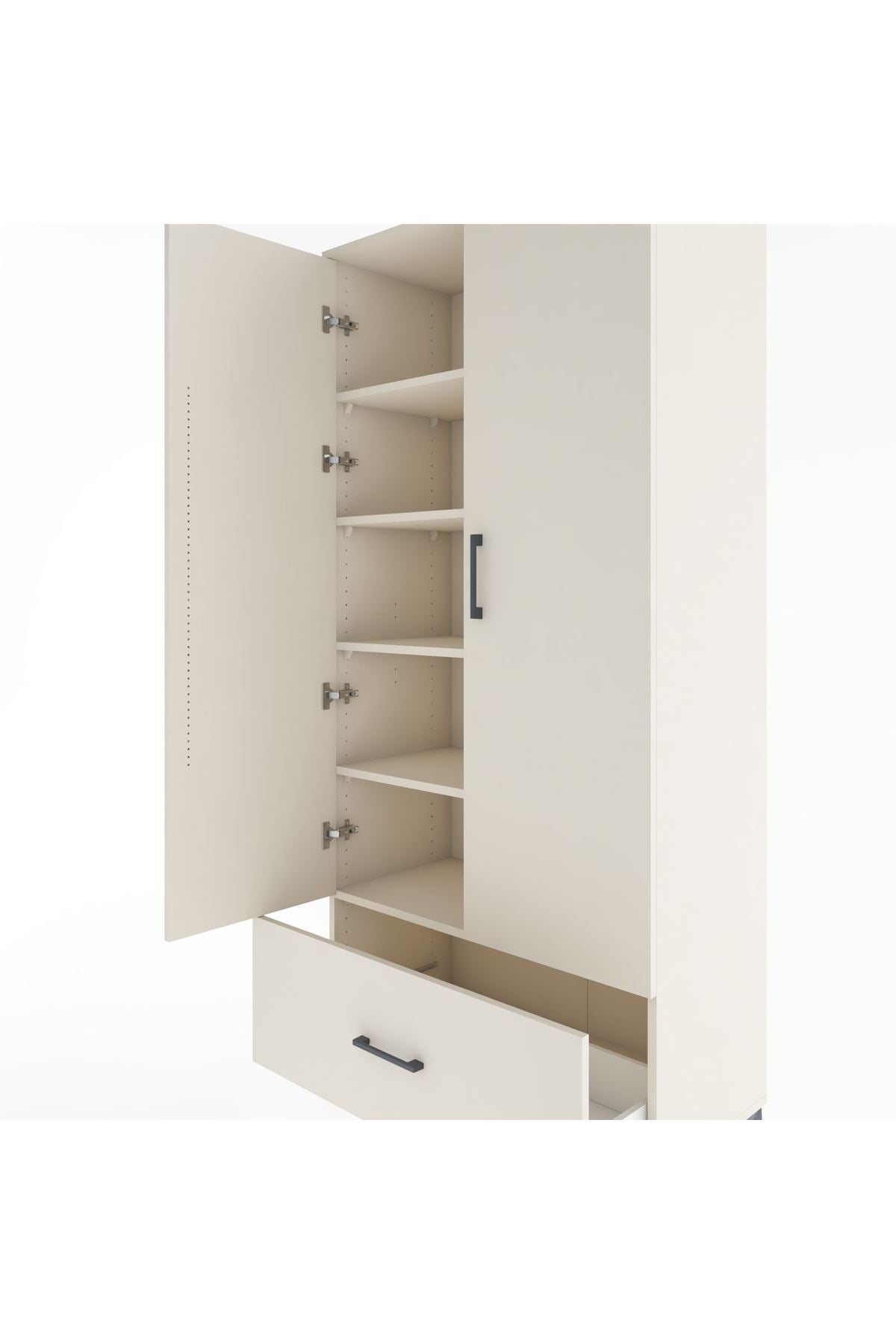 Hyperion Dolap 5 Raflı Tek Çekmeceli 2 Kapaklı 88x44x195 Aytaşı-Aytaşı