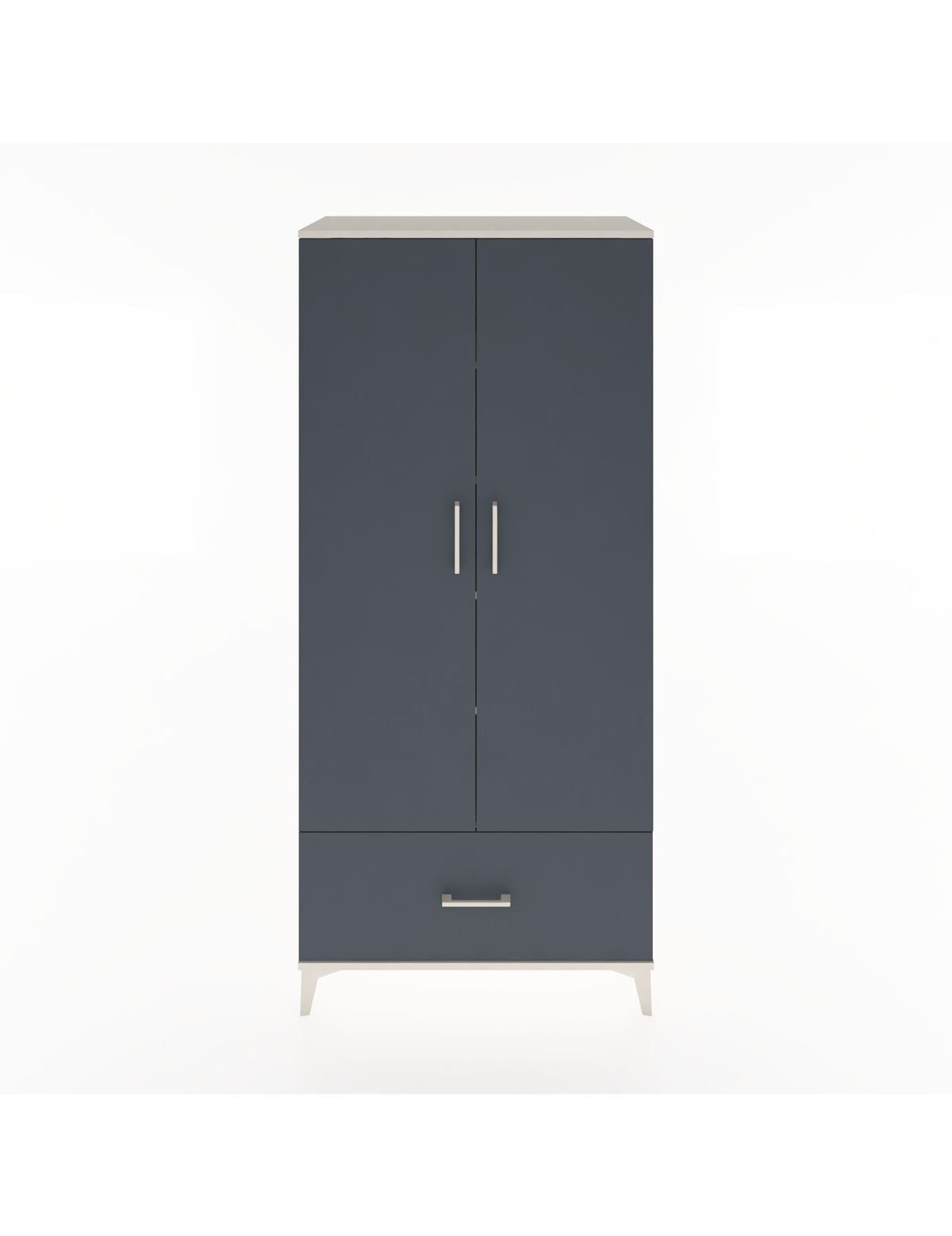 Hyperion Dolap 5 Raflı Tek Çekmeceli 2 Kapaklı 88x44x195 Aytaşı-Antrasit